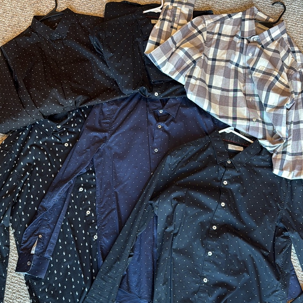 7 Diamonds Premium long sleeve button down shirts size medium bundle of 6 shirts